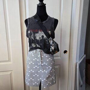 Cherry Koko Black & White Striped Mini Skirt Womens Sz Small